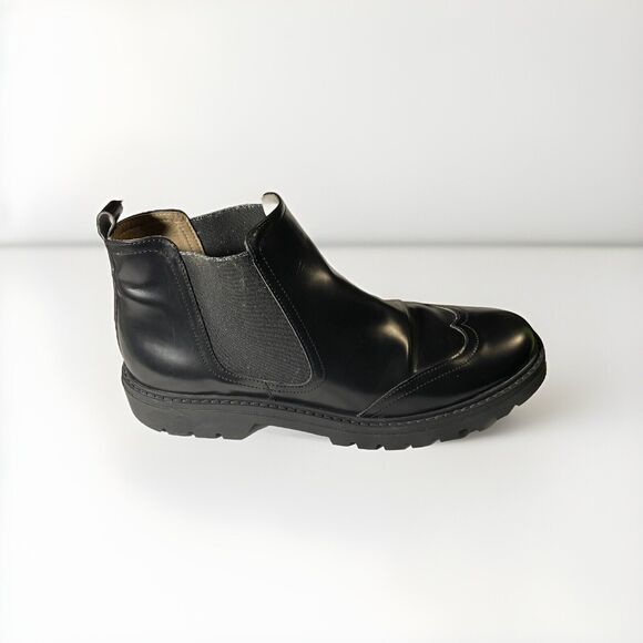 NAE Chelsea boots for women brogue Size11.5, 42 black vegan apple leather - Picture 4 of 7